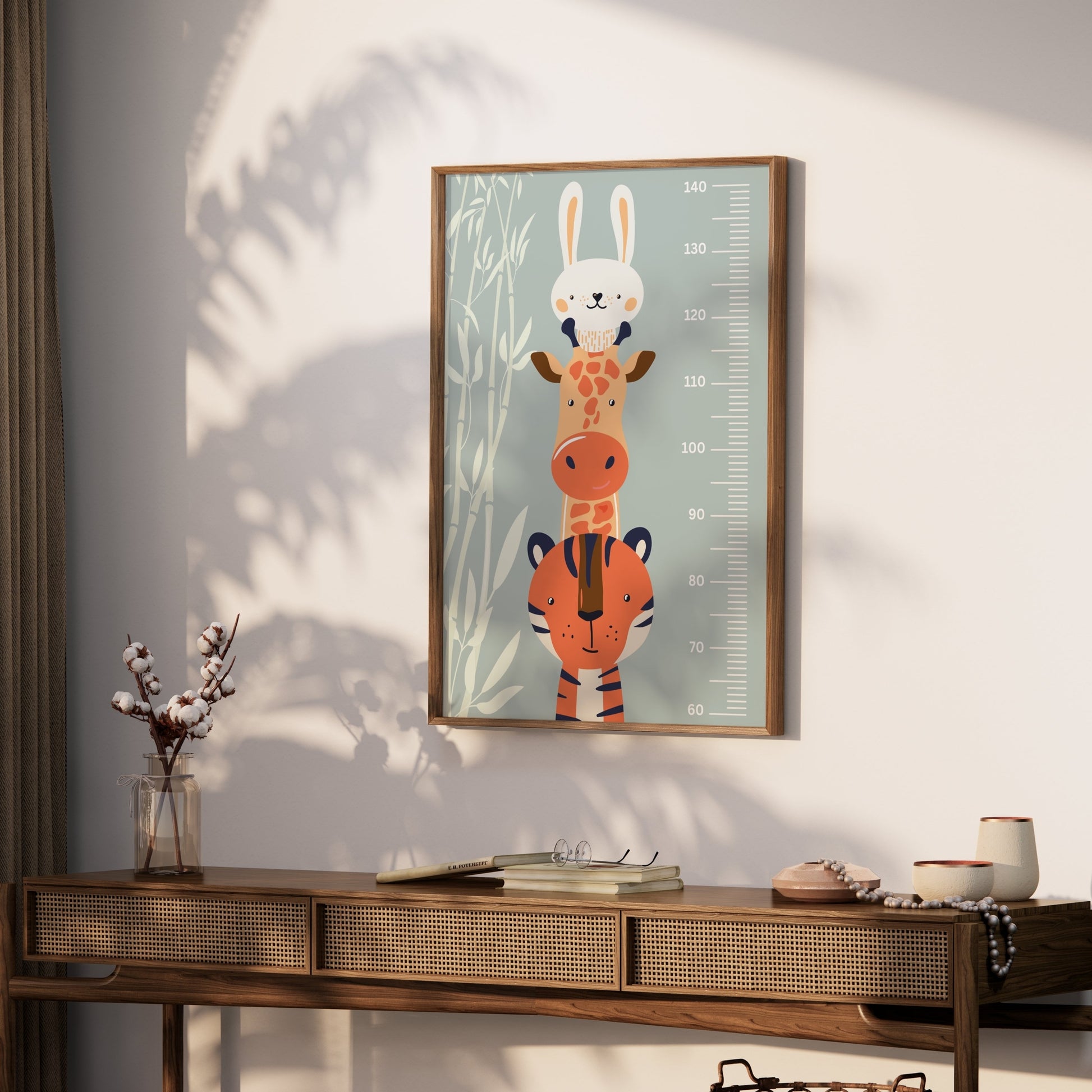 Premium Poster of Cute Animal Growth Chart for Kids Room Posters