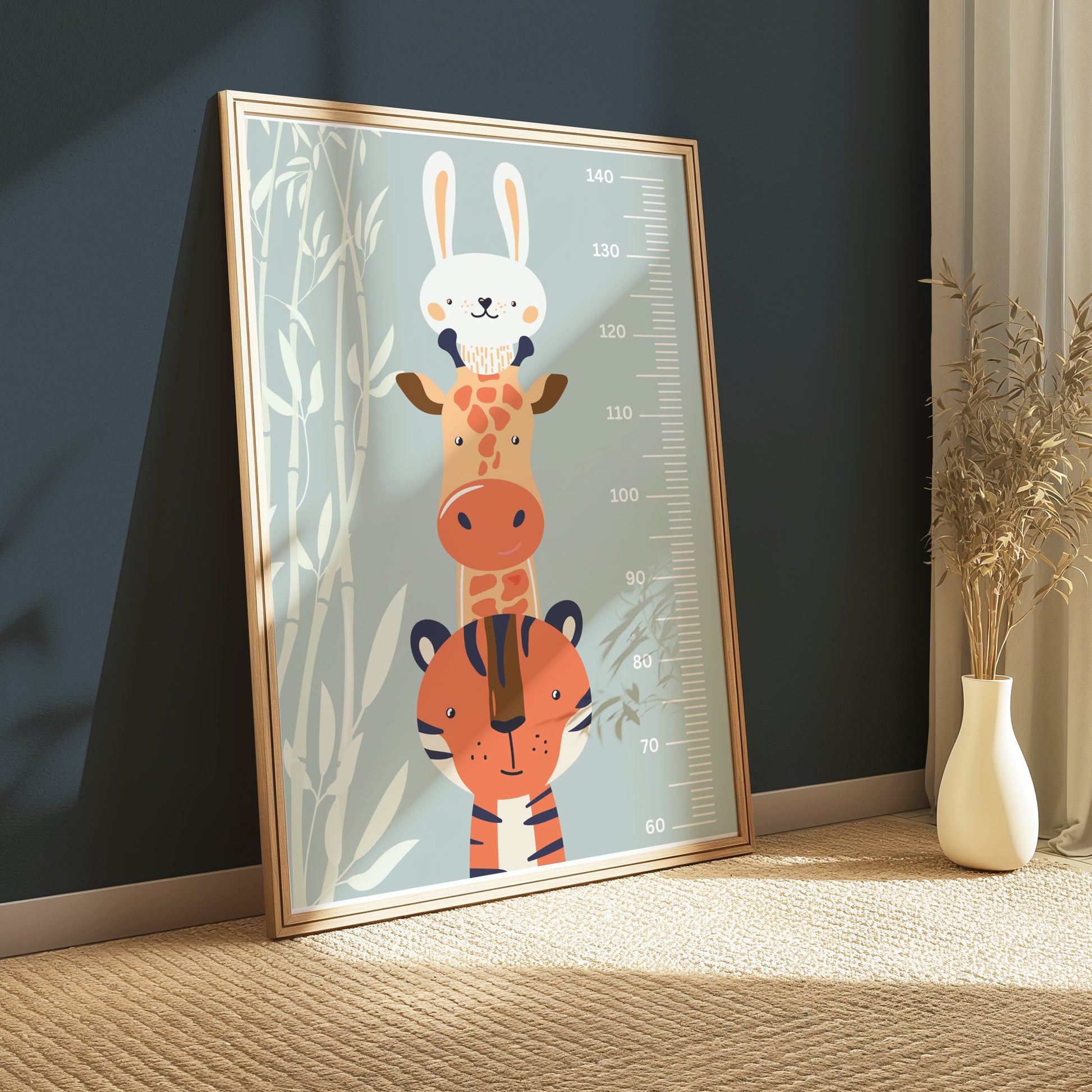Premium Poster of Cute Animal Growth Chart for Kids Room Posters