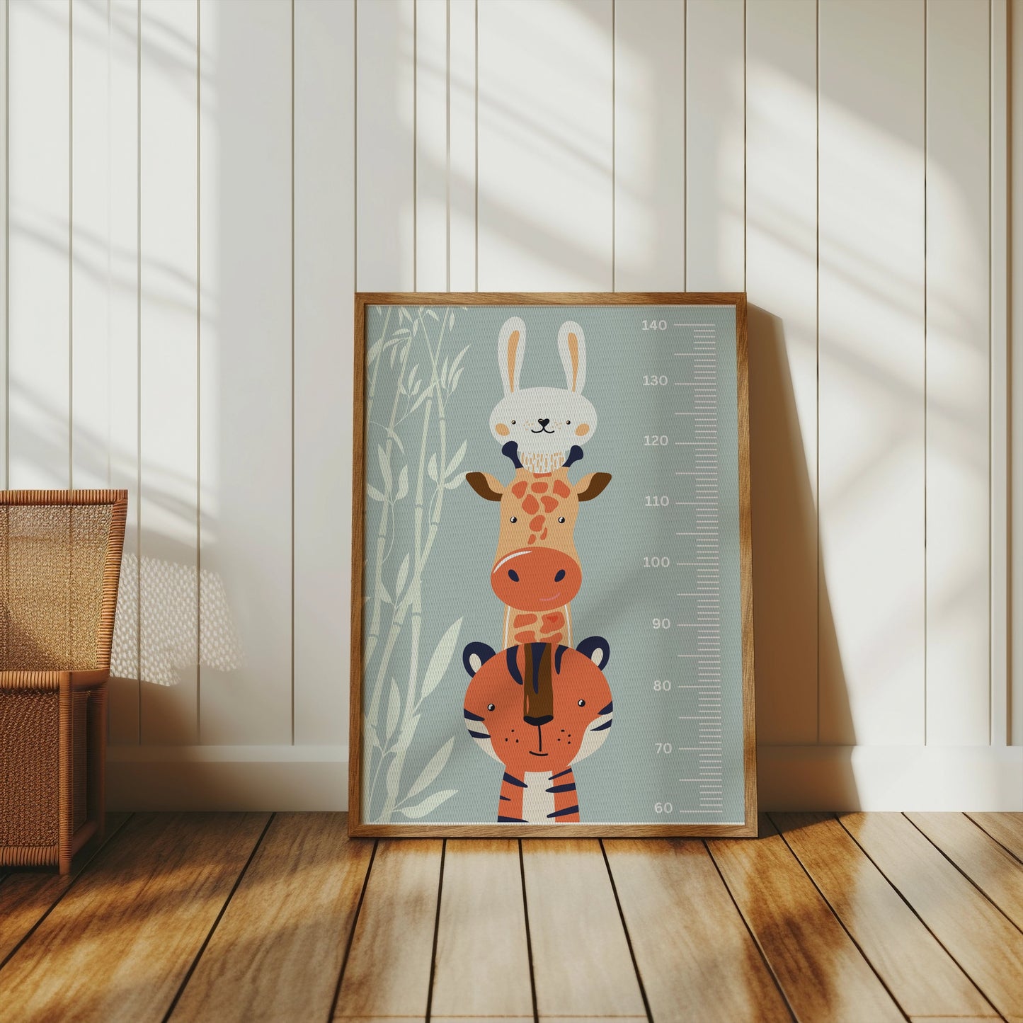 Premium Poster of Cute Animal Growth Chart for Kids Room Posters