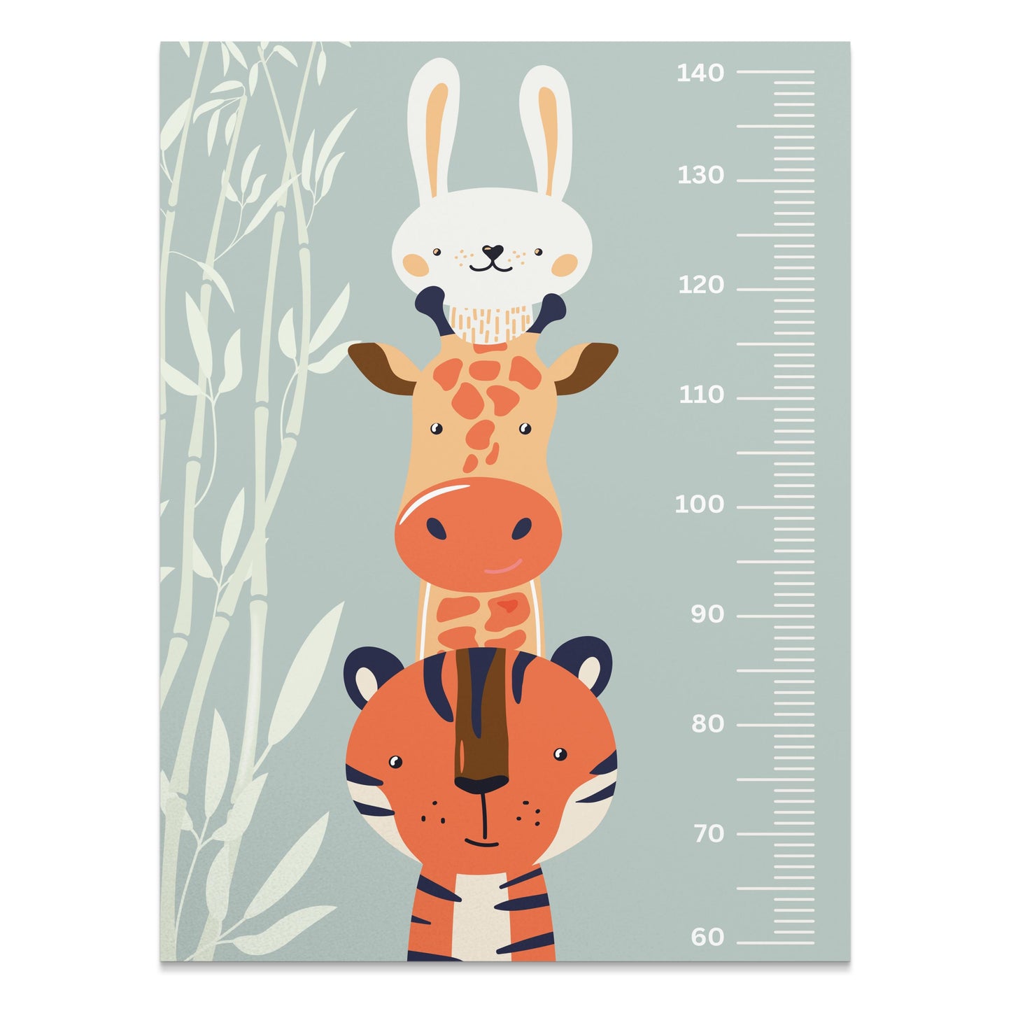 Premium Poster of Cute Animal Growth Chart for Kids Room Posters