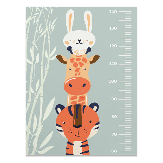 Premium Poster of Cute Animal Growth Chart for Kids Room Posters