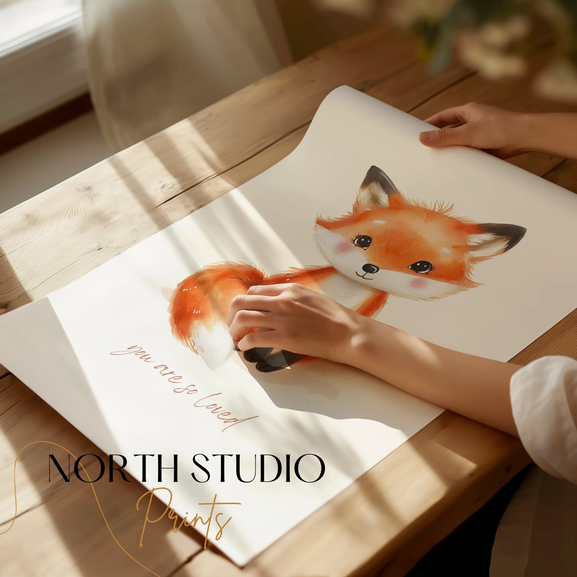 Premium Poster of Cute Baby Fox You Are So Loved Illustration Posters