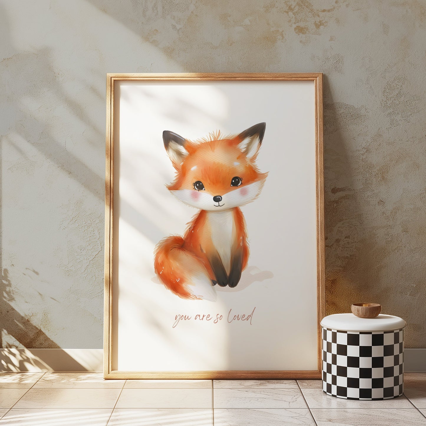 Premium Poster of Cute Baby Fox You Are So Loved Illustration Posters
