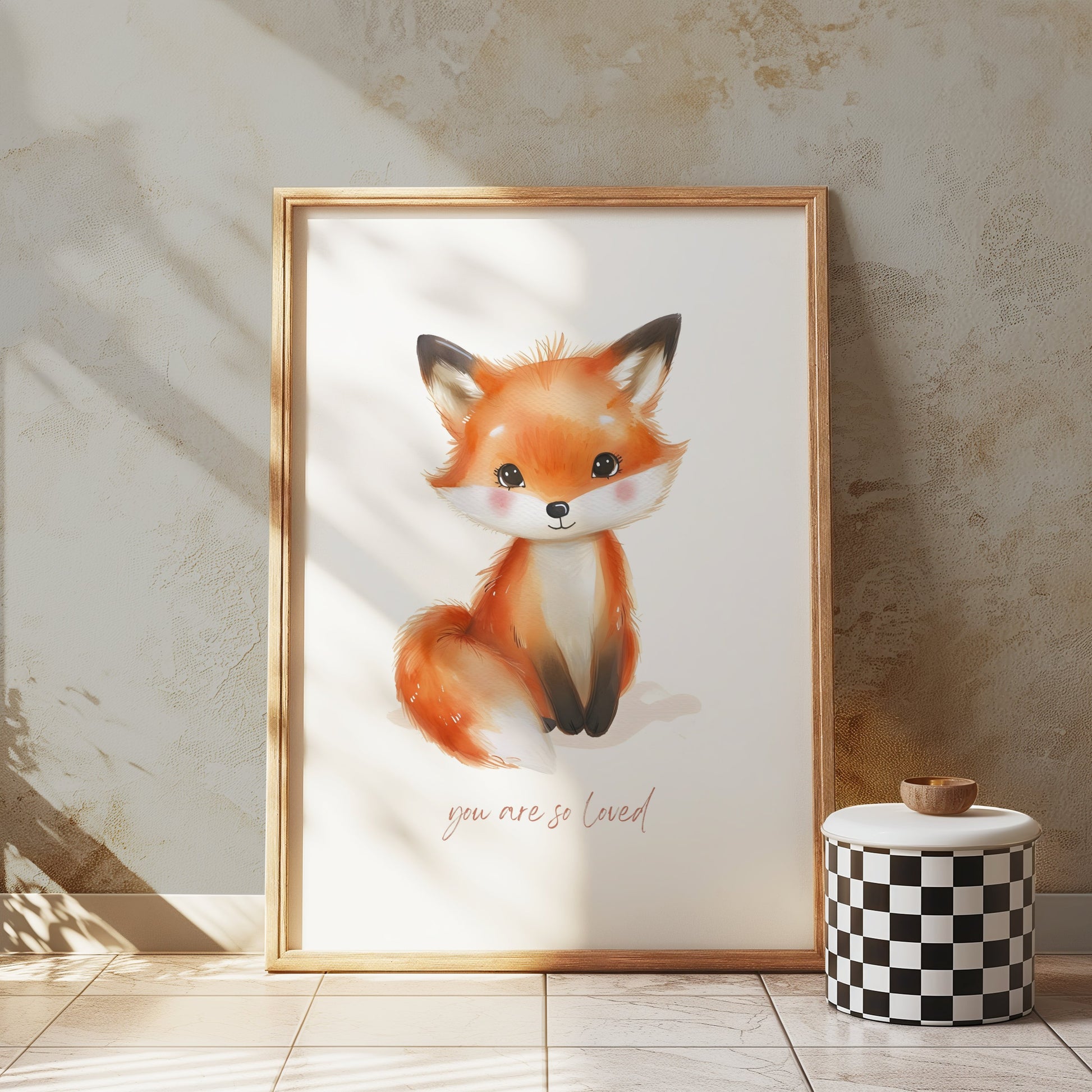 Premium Poster of Cute Baby Fox You Are So Loved Illustration Posters