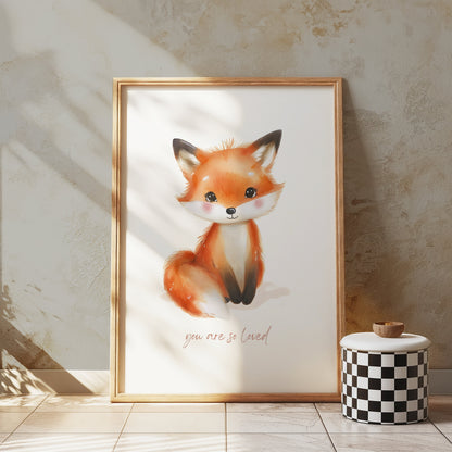 Premium Poster of Cute Baby Fox You Are So Loved Illustration Posters