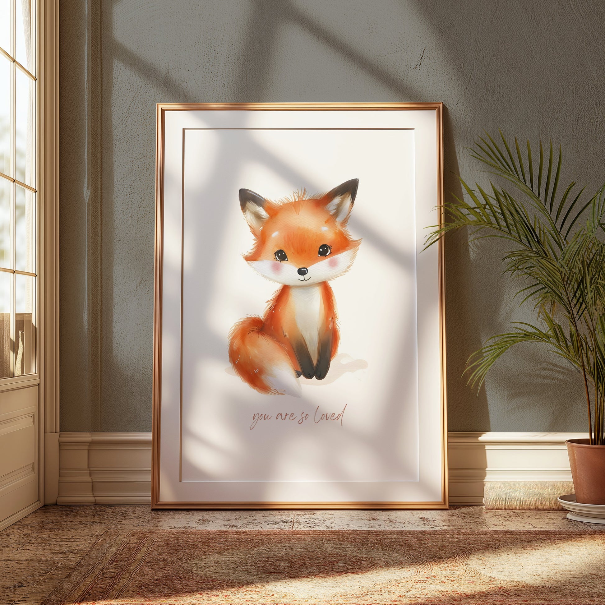 Premium Poster of Cute Baby Fox You Are So Loved Illustration Posters