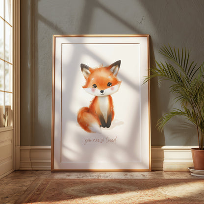 Premium Poster of Cute Baby Fox You Are So Loved Illustration Posters