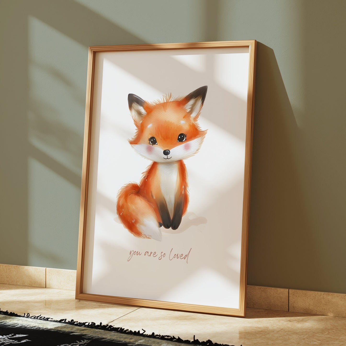 Premium Poster of Cute Baby Fox You Are So Loved Illustration Posters