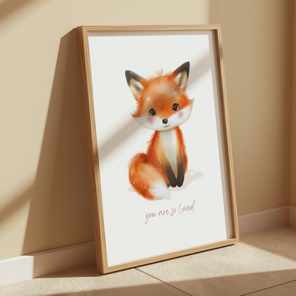 Premium Poster of Cute Baby Fox You Are So Loved Illustration Posters