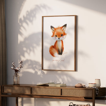 Premium Poster of Cute Baby Fox You Are So Loved Illustration Posters