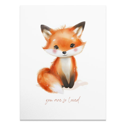 Premium Poster of Cute Baby Fox You Are So Loved Illustration Posters