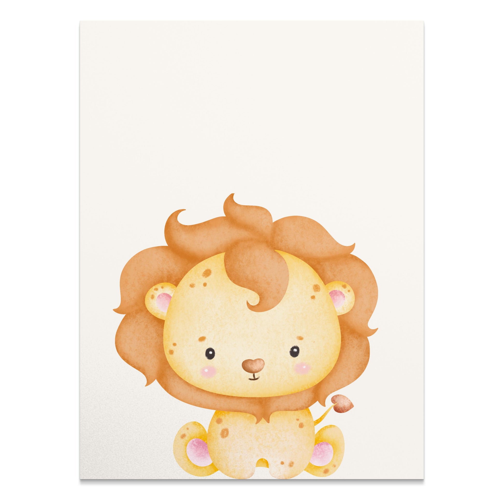 Premium Poster of Cute Baby Lion Art Print Nursery Decor for Kids Posters