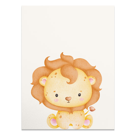 Premium Poster of Cute Baby Lion Art Print Nursery Decor for Kids Posters