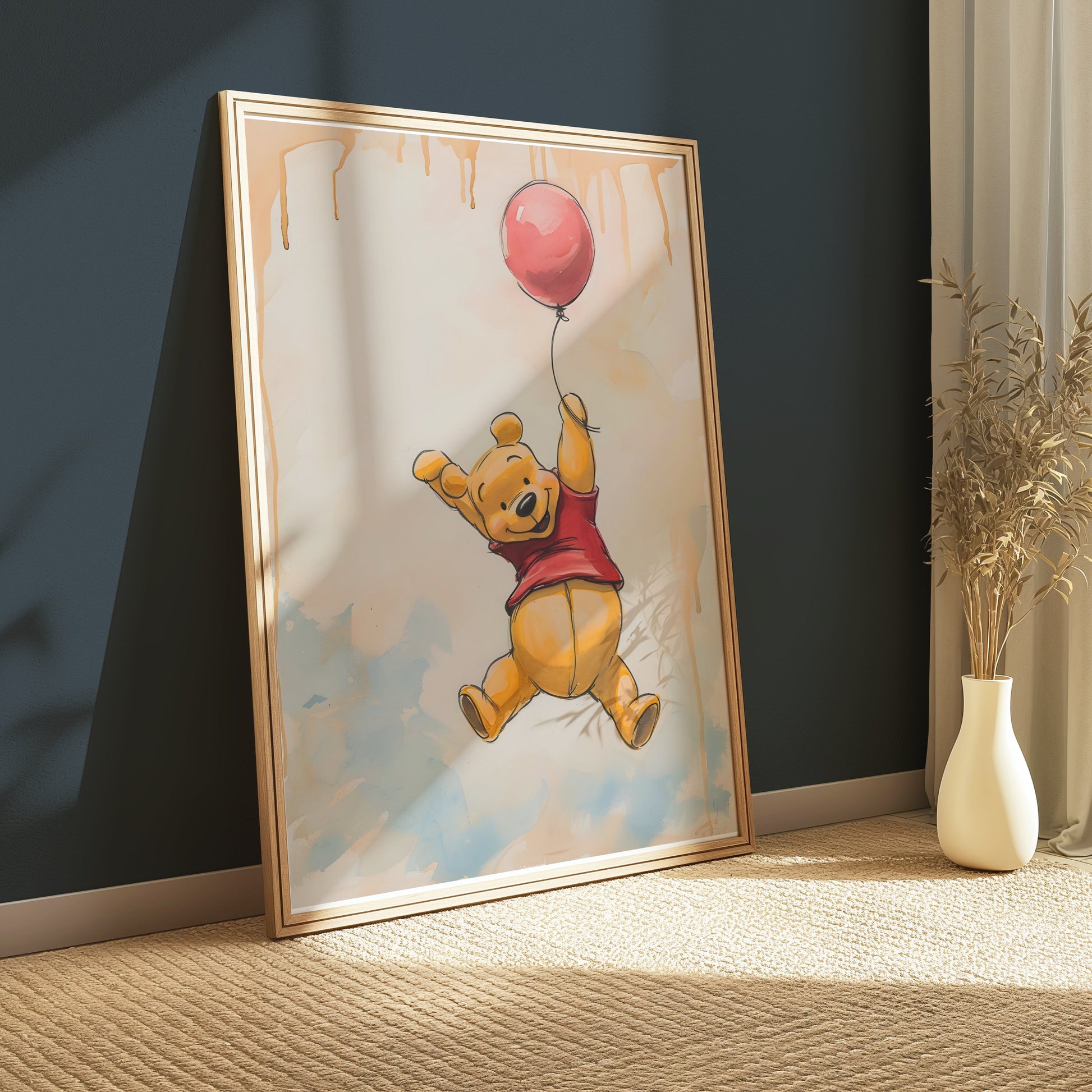 Premium Poster of Cute Bear Holding Balloon Kids Room Posters