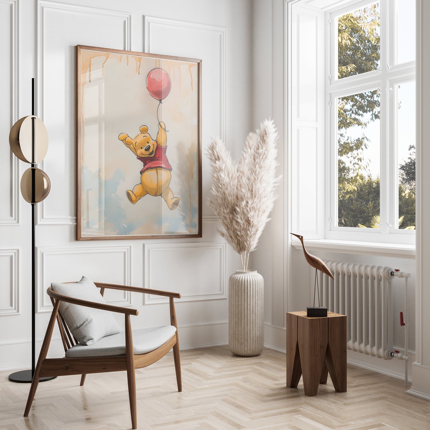 Premium Poster of Cute Bear Holding Balloon Kids Room Posters