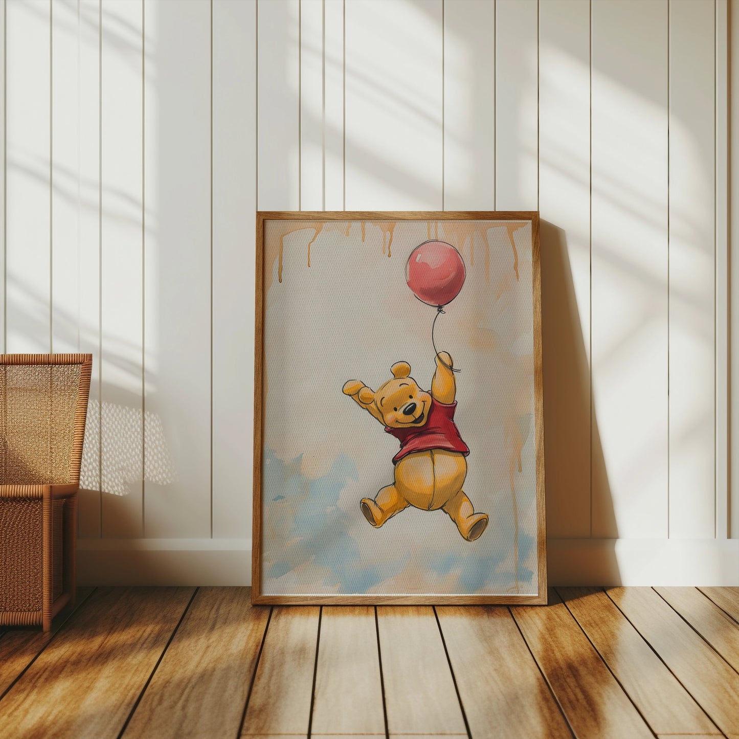 Premium Poster of Cute Bear Holding Balloon Kids Room Posters