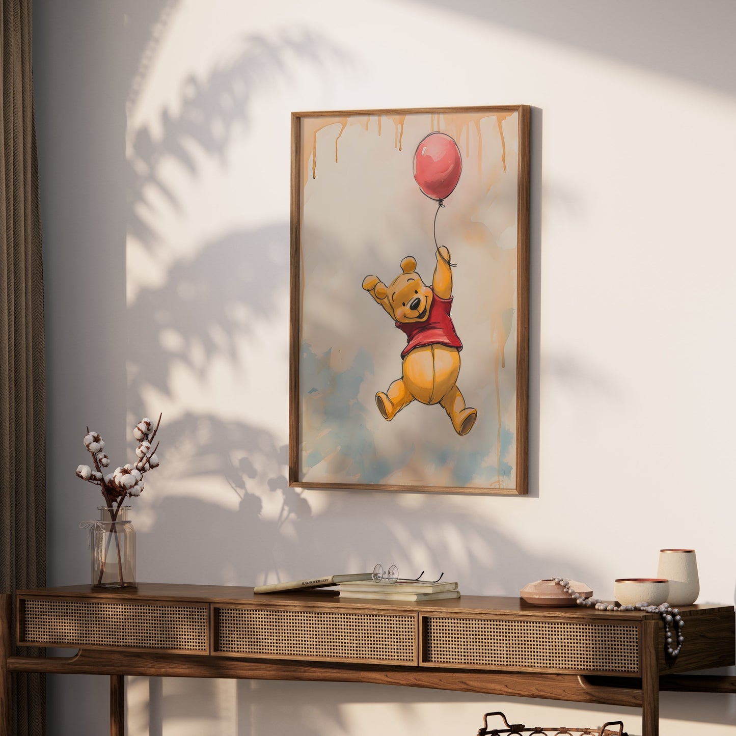 Premium Poster of Cute Bear Holding Balloon Kids Room Posters