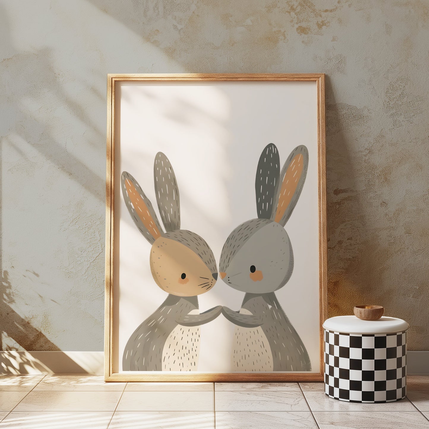 Premium Poster of Cute Bunny Art for Kids Room Decor Posters
