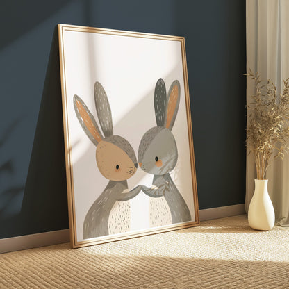 Premium Poster of Cute Bunny Art for Kids Room Decor Posters