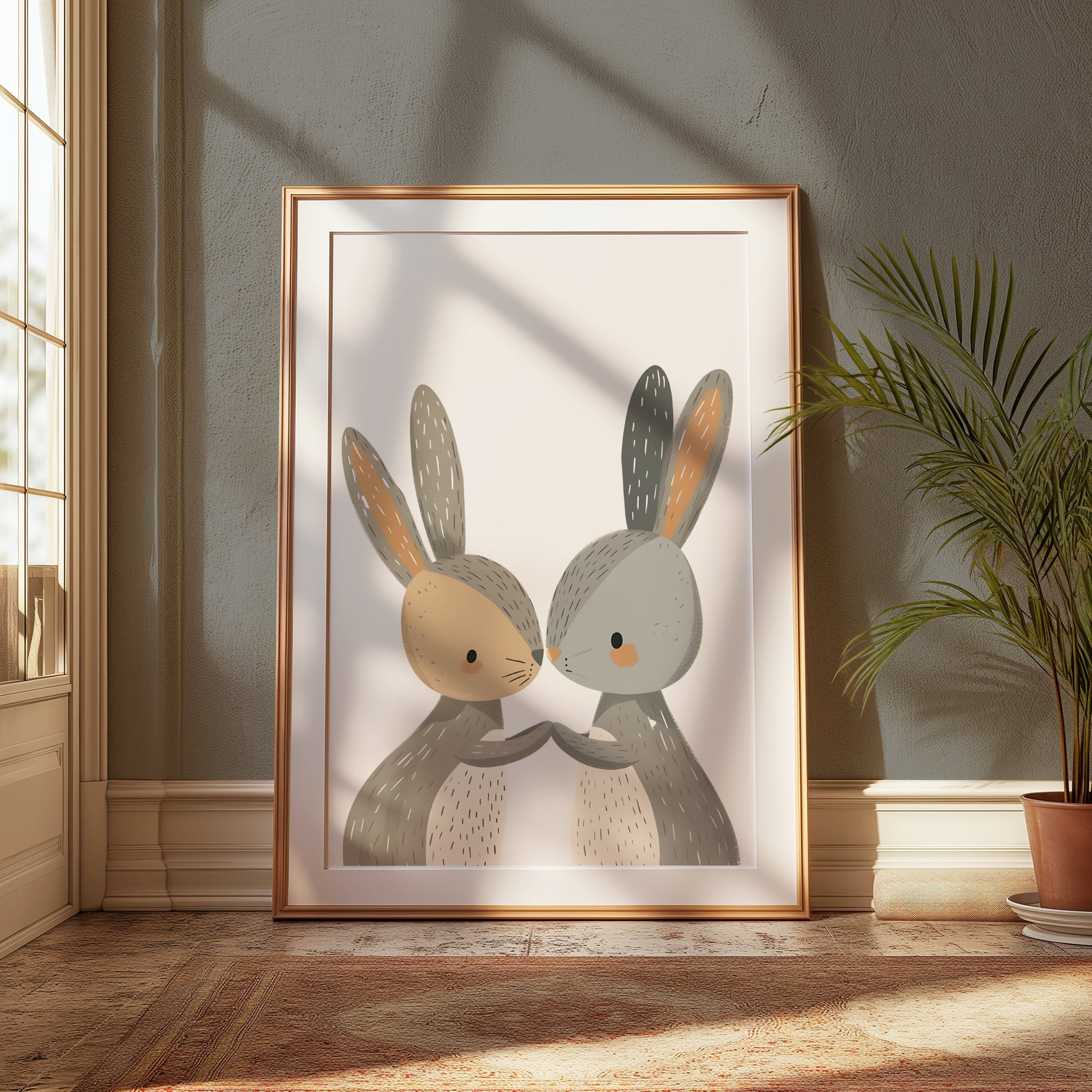 Premium Poster of Cute Bunny Art for Kids Room Decor Posters