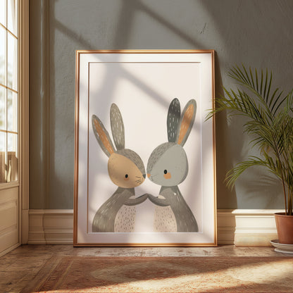 Premium Poster of Cute Bunny Art for Kids Room Decor Posters