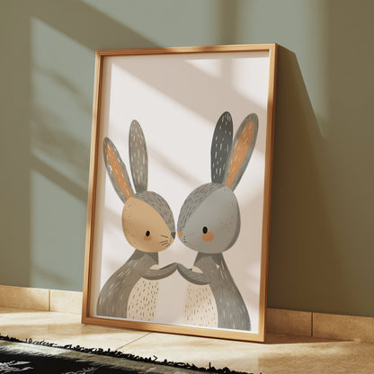 Premium Poster of Cute Bunny Art for Kids Room Decor Posters