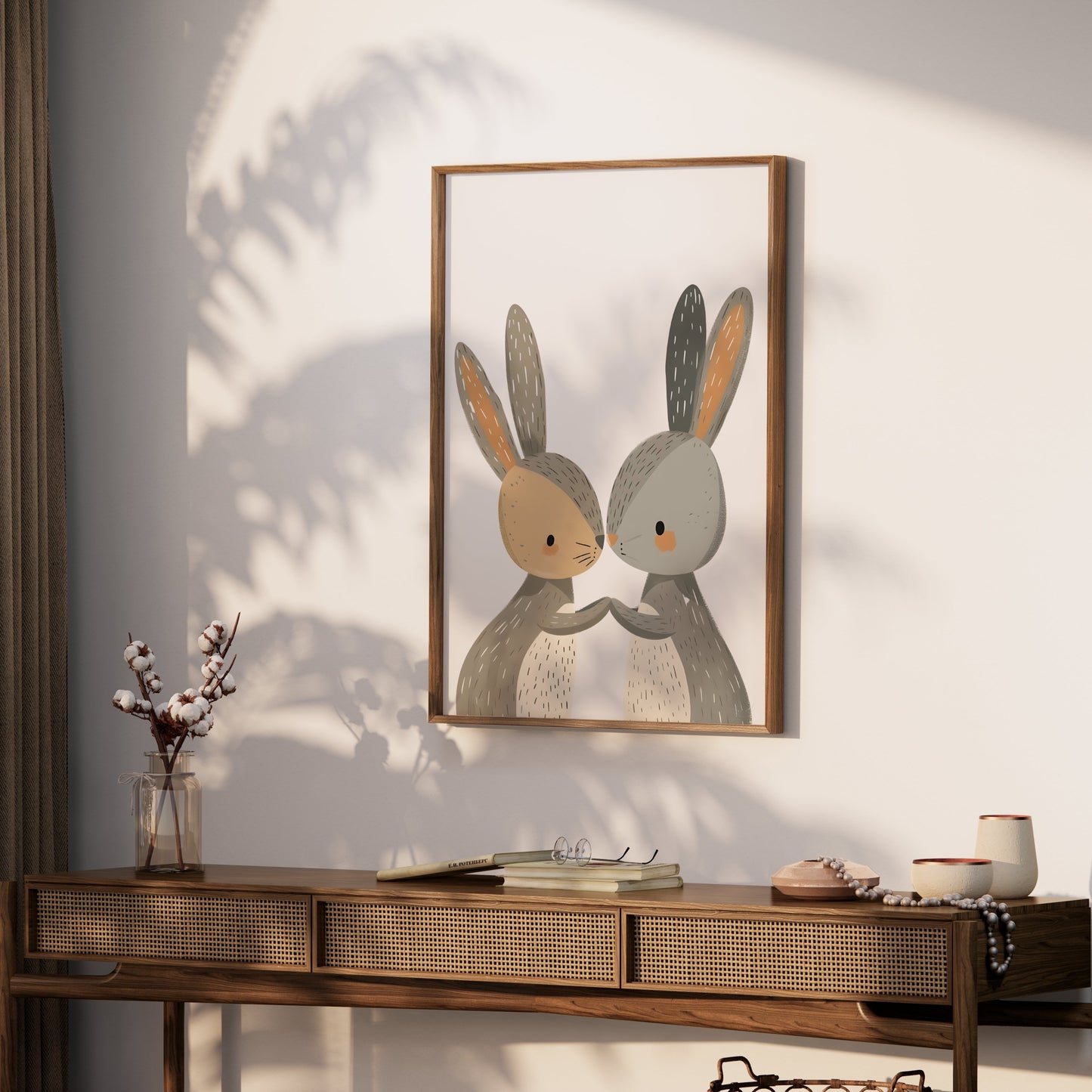Premium Poster of Cute Bunny Art for Kids Room Decor Posters
