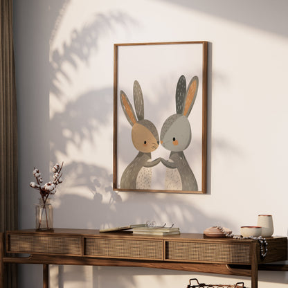 Premium Poster of Cute Bunny Art for Kids Room Decor Posters