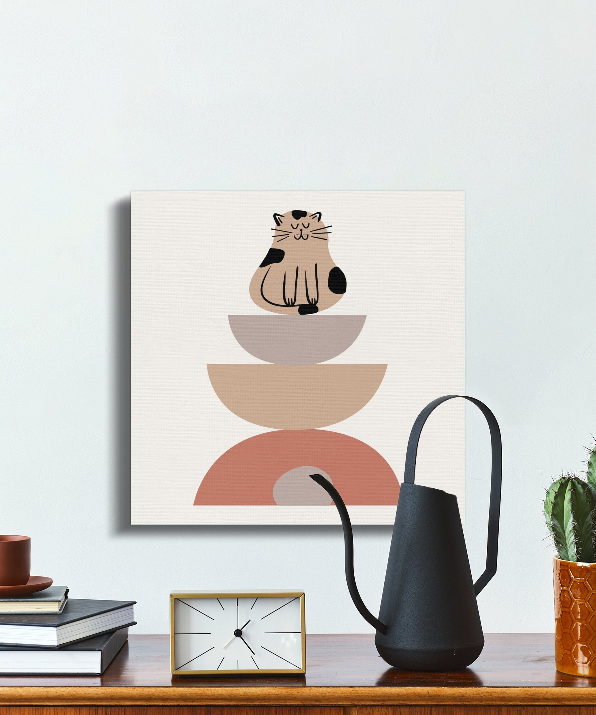 Premium Poster of Cute Cat Illustration Nursery Wall Art Canvas Wraps