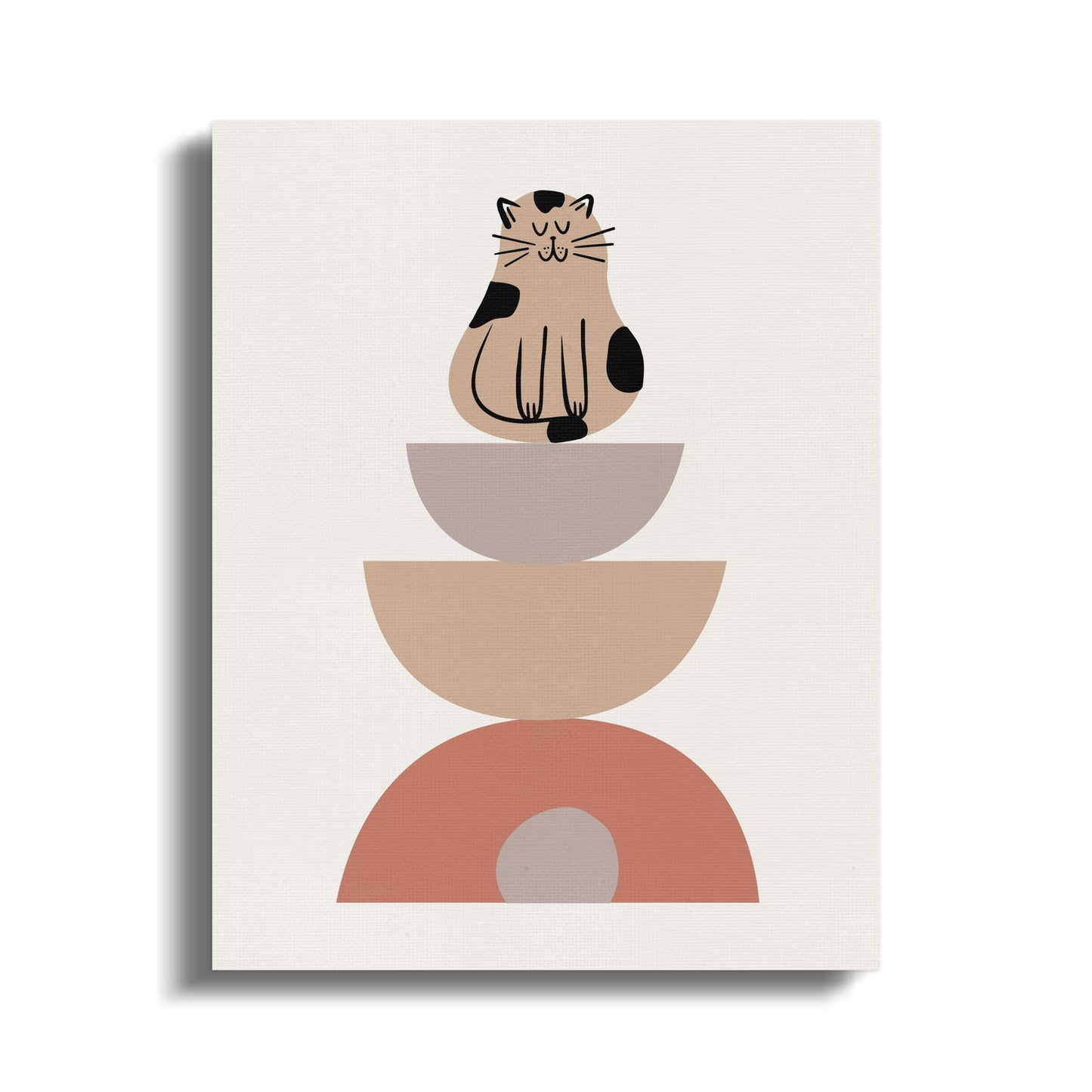 Premium Poster of Cute Cat Illustration Nursery Wall Art Canvas Wraps