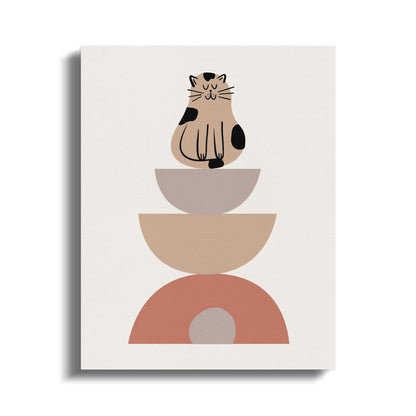 Premium Poster of Cute Cat Illustration Nursery Wall Art Canvas Wraps