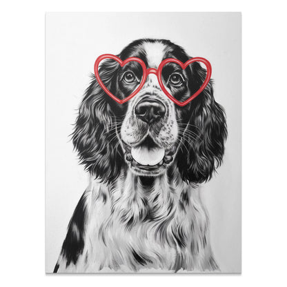 Premium Poster of Cute Dog with Heart-Shaped Glasses Art Print Posters