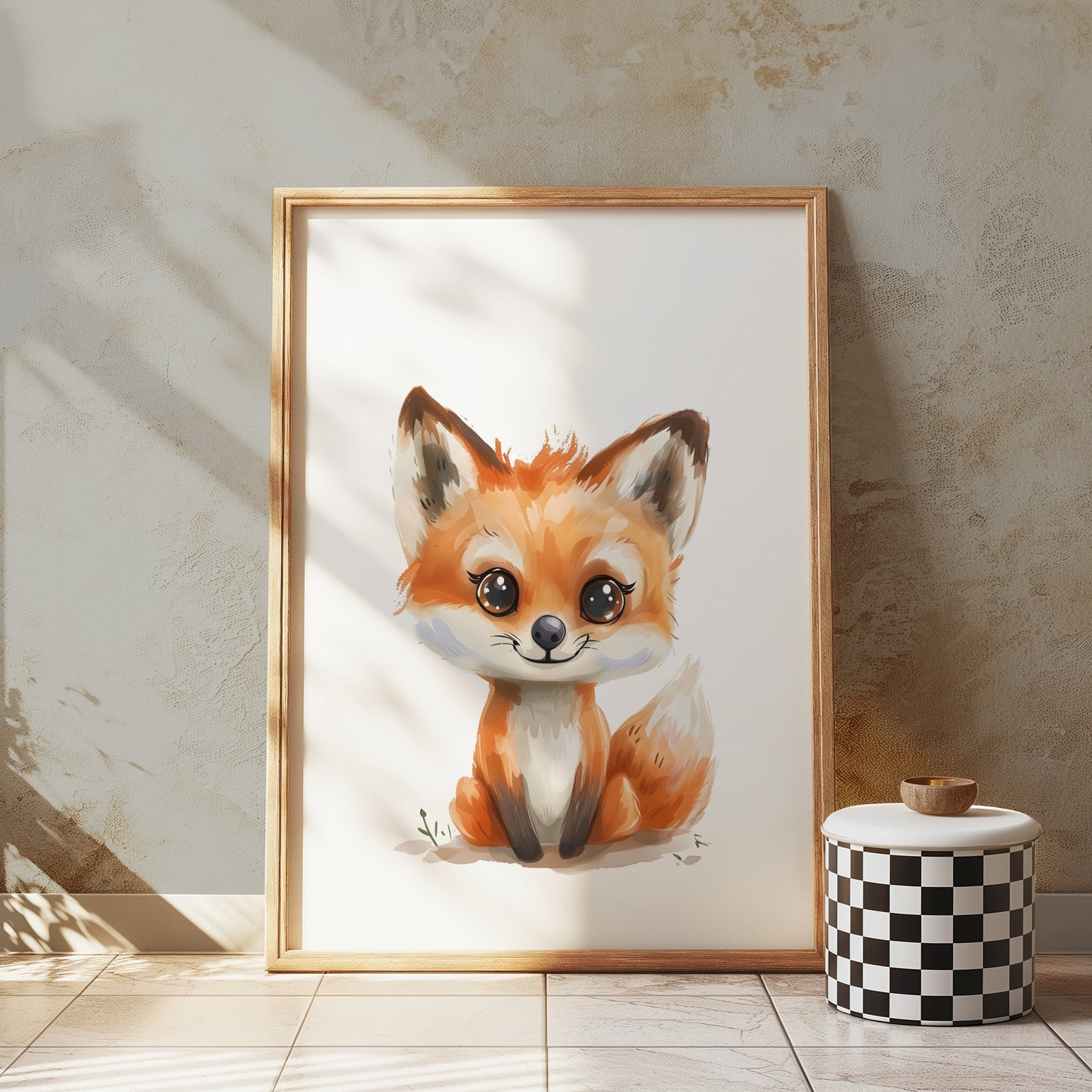 Premium Poster of Cute Fox Illustration Art for Children's Room Posters