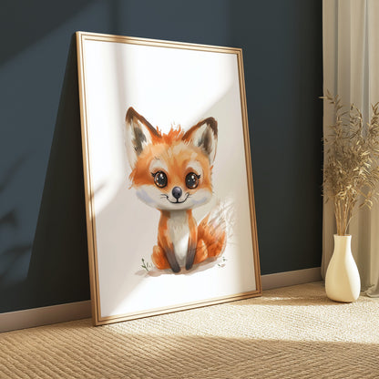 Premium Poster of Cute Fox Illustration Art for Children's Room Posters