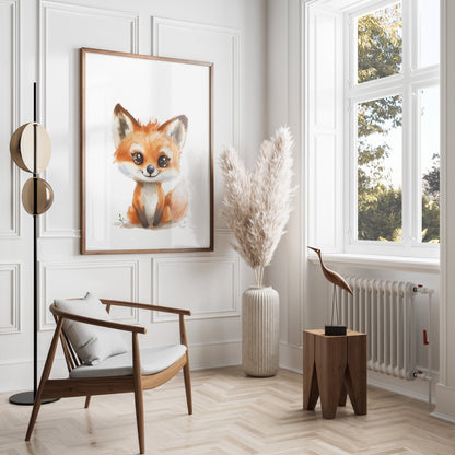 Premium Poster of Cute Fox Illustration Art for Children's Room Posters