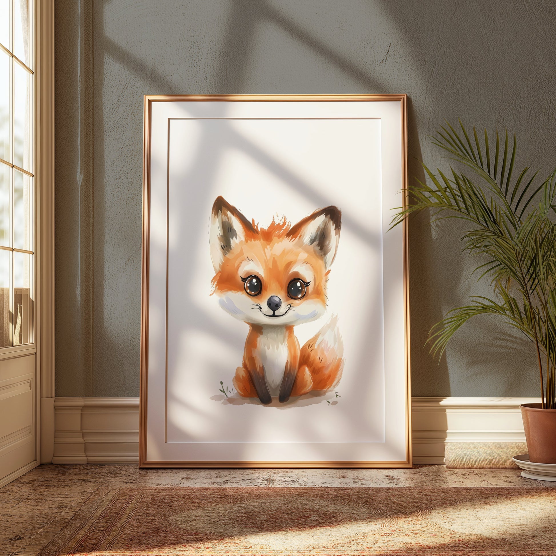 Premium Poster of Cute Fox Illustration Art for Children's Room Posters