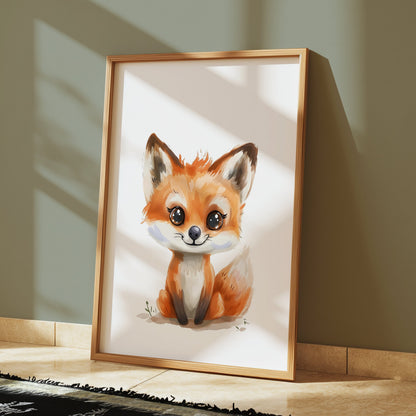 Premium Poster of Cute Fox Illustration Art for Children's Room Posters