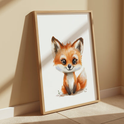 Premium Poster of Cute Fox Illustration Art for Children's Room Posters