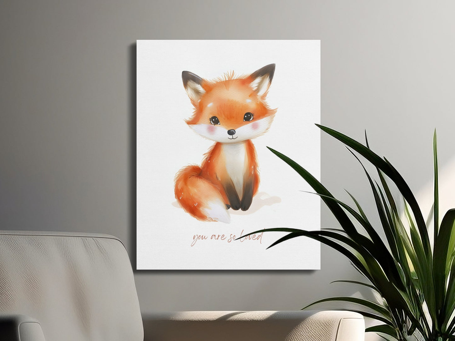 Premium Poster of Cute Fox Illustration You Are So Loved Canvas Wraps