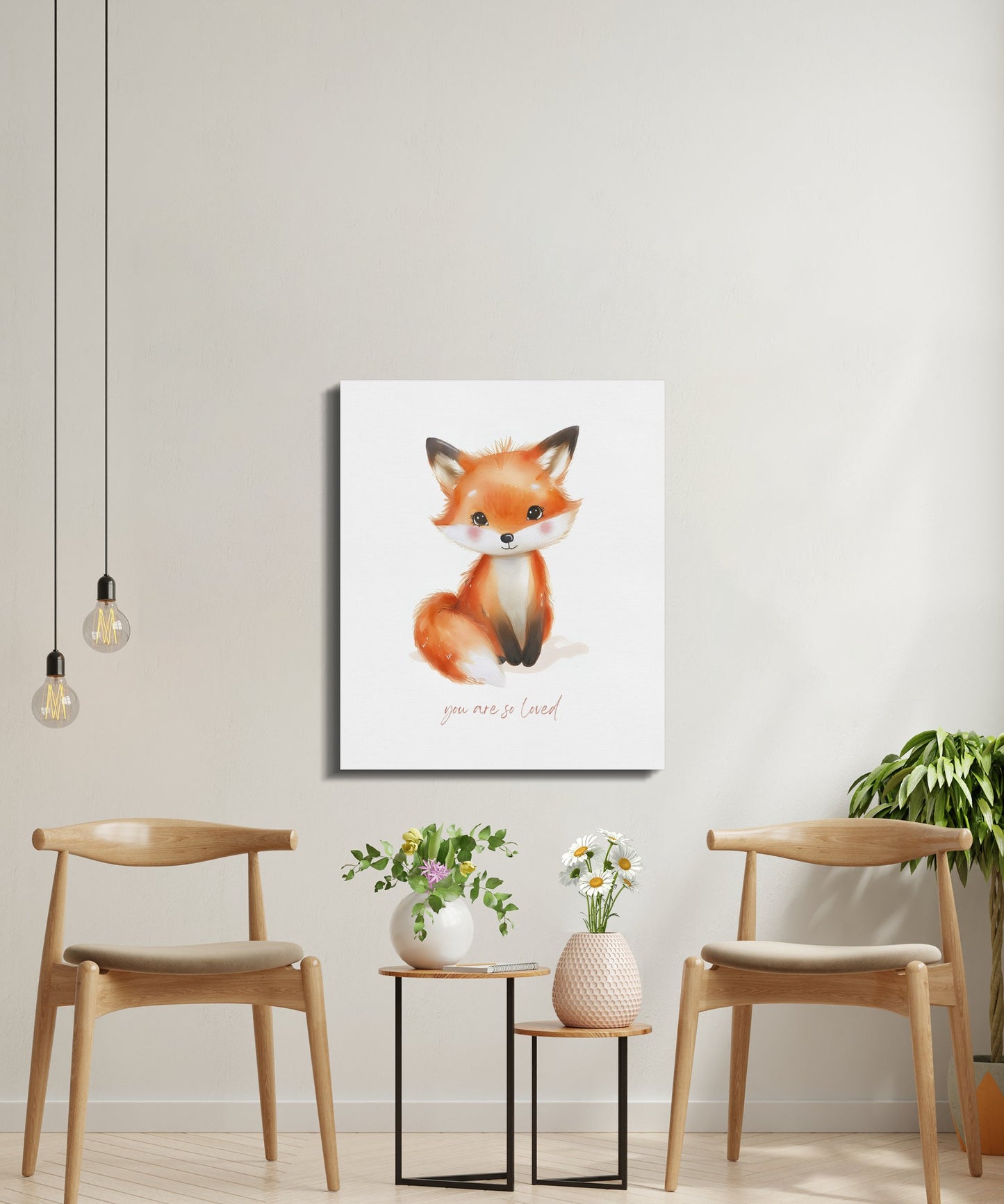 Premium Poster of Cute Fox Illustration You Are So Loved Canvas Wraps