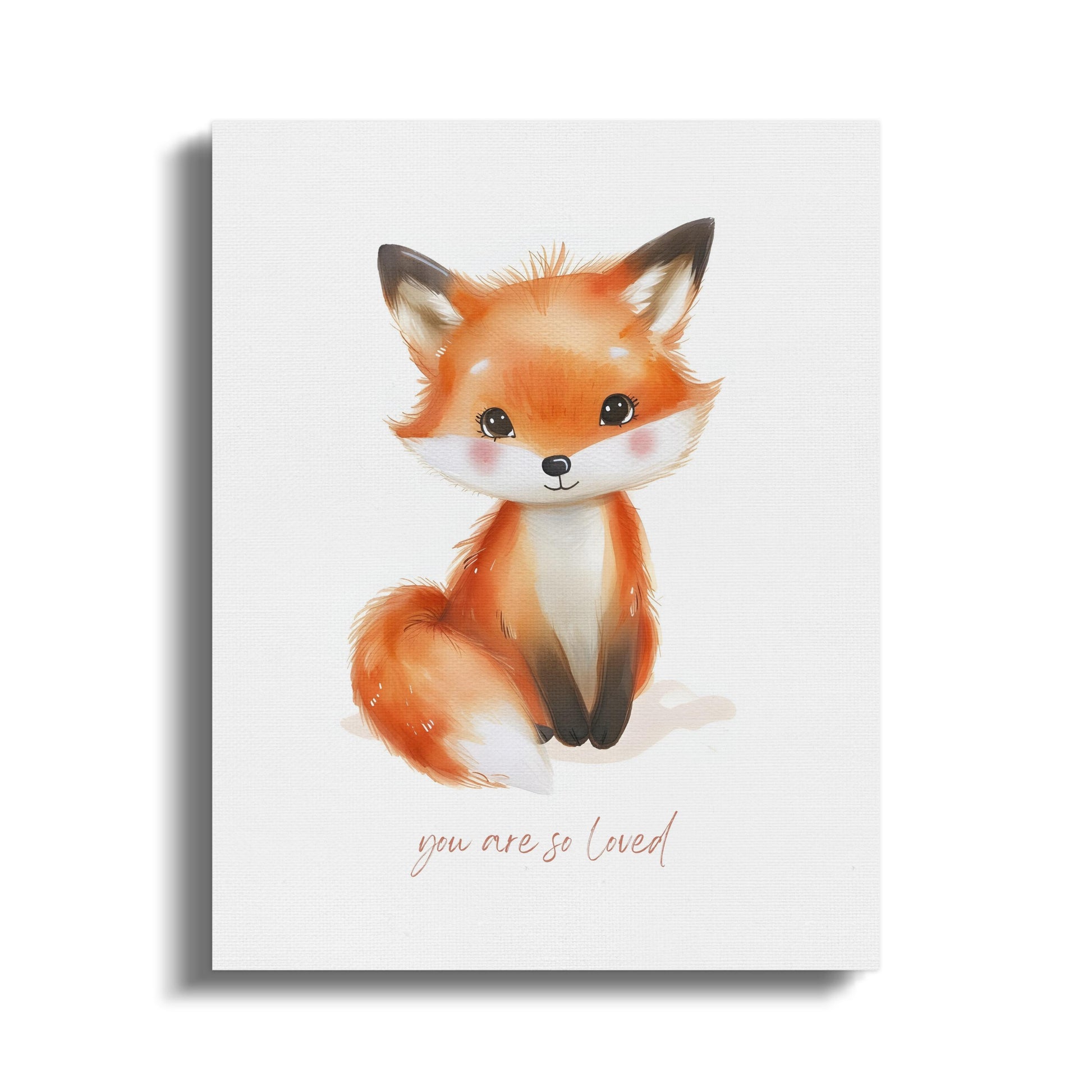 Premium Poster of Cute Fox Illustration You Are So Loved Canvas Wraps
