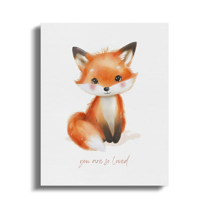 Premium Poster of Cute Fox Illustration You Are So Loved Canvas Wraps
