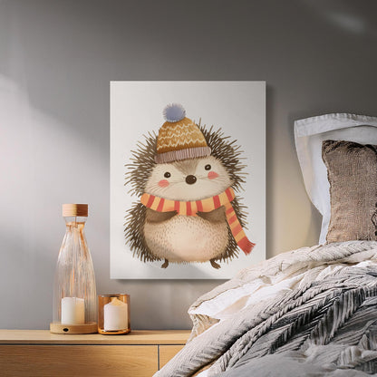 Premium Poster of Cute Hedgehog Illustration Nursery Wall Art Canvas Wraps