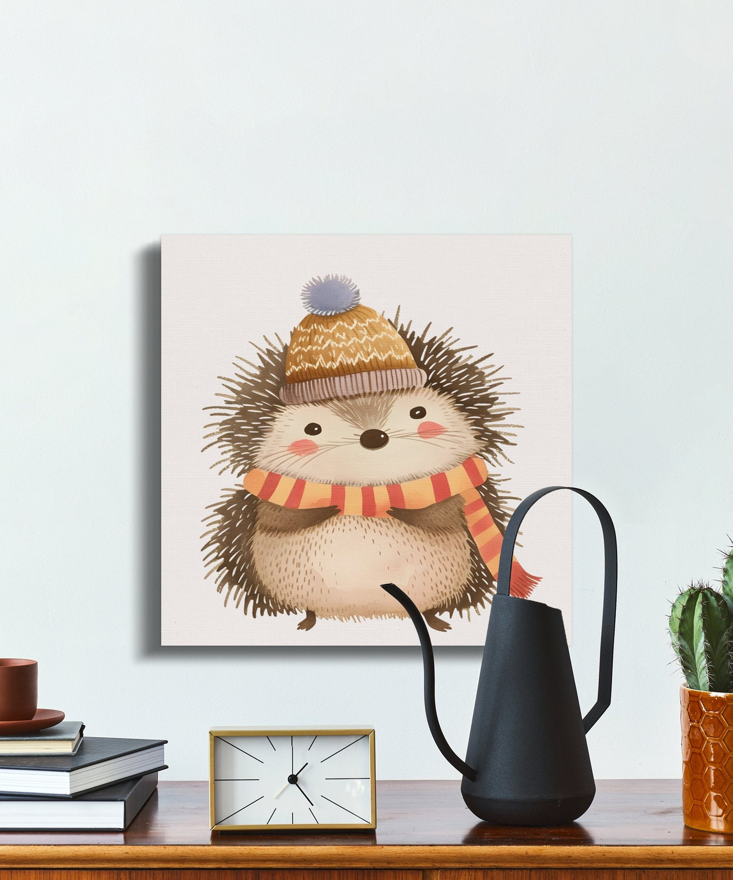 Premium Poster of Cute Hedgehog Illustration Nursery Wall Art Canvas Wraps