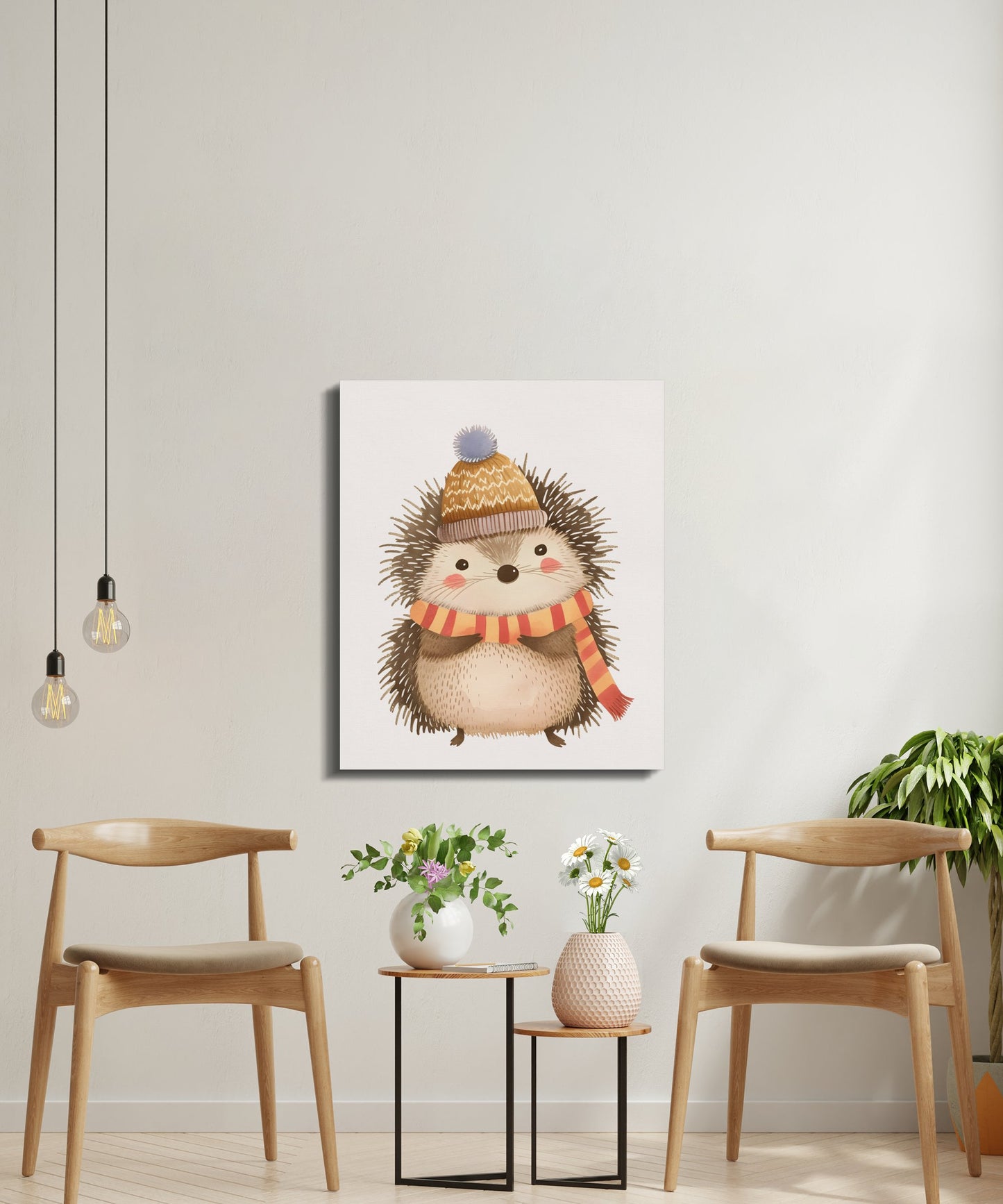 Premium Poster of Cute Hedgehog Illustration Nursery Wall Art Canvas Wraps