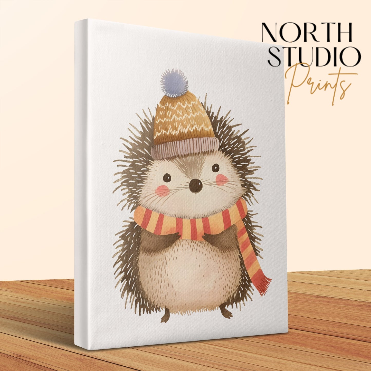 Premium Poster of Cute Hedgehog Illustration Nursery Wall Art Canvas Wraps