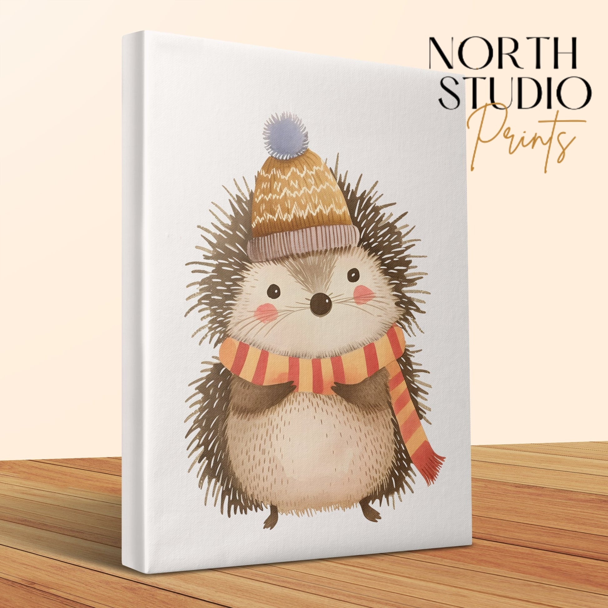 Premium Poster of Cute Hedgehog Illustration Nursery Wall Art Canvas Wraps