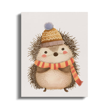 Premium Poster of Cute Hedgehog Illustration Nursery Wall Art Canvas Wraps