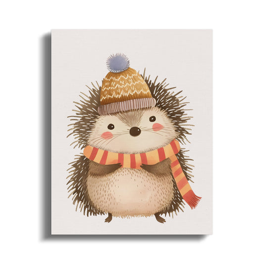 Premium Poster of Cute Hedgehog Illustration Nursery Wall Art Canvas Wraps