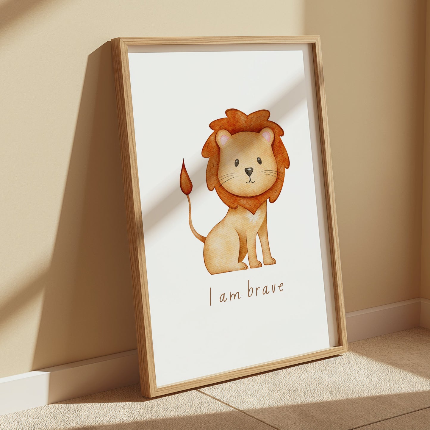 Premium Poster of Cute Illustrated Lion Artwork with Inspirational Quote Posters